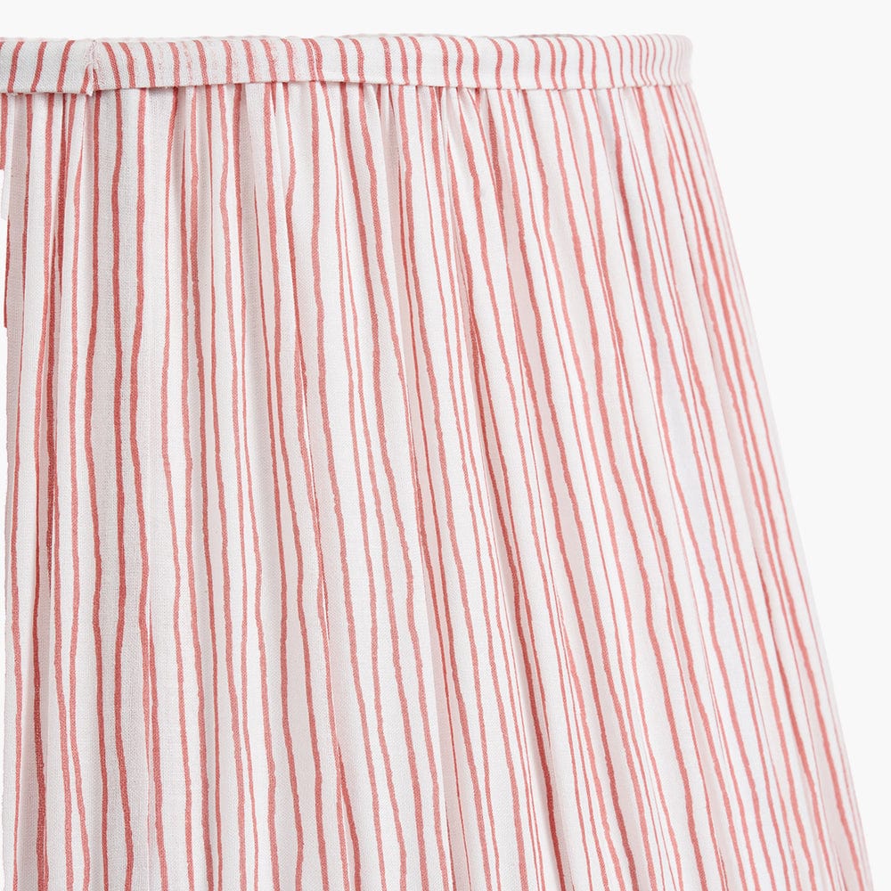 Thiago Cinnamon Stripe Mushroom Pleat Tapered Lampshade