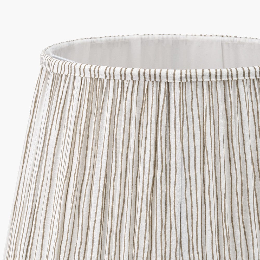 Thiago Natural Stripe Mushroom Pleat Tapered Lampshade