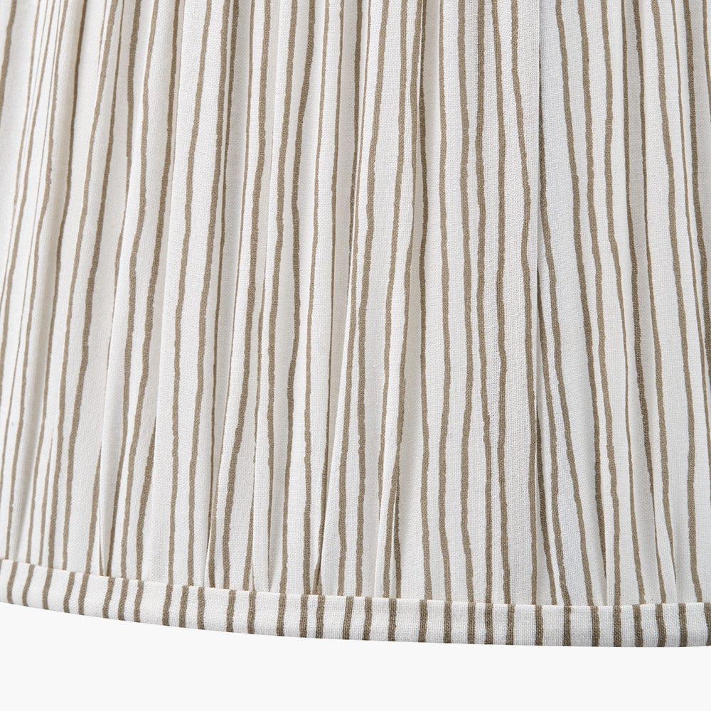 Thiago Natural Stripe Mushroom Pleat Tapered Lampshade