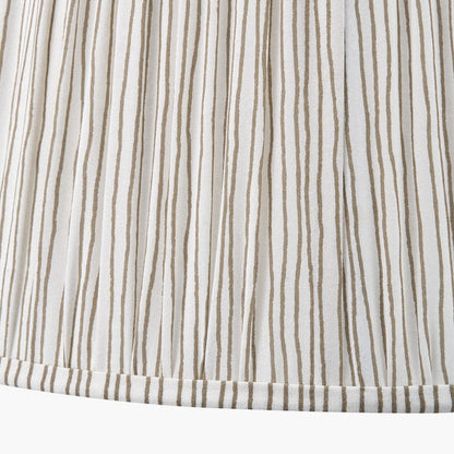 Thiago Natural Stripe Mushroom Pleat Tapered Lampshade