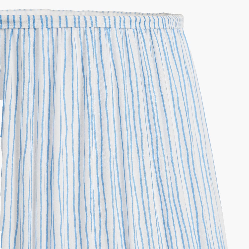 Thiago Ocean Blue Stripe Mushroom Pleat Tapered Lampshade