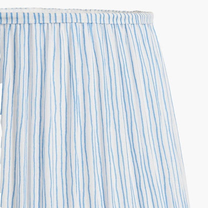 Thiago Ocean Blue Stripe Mushroom Pleat Tapered Lampshade