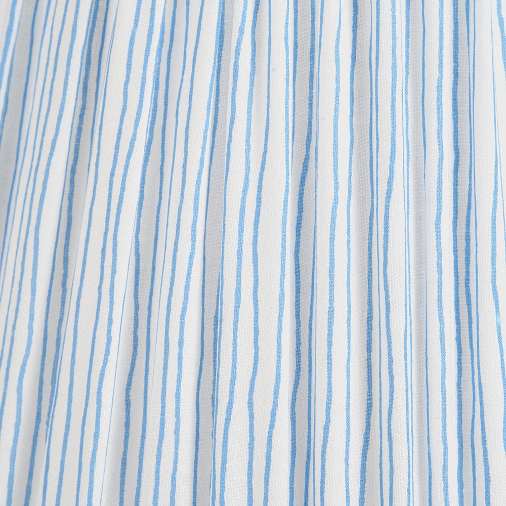 Thiago Ocean Blue Stripe Mushroom Pleat Tapered Lampshade