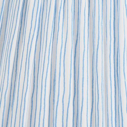 Thiago Ocean Blue Stripe Mushroom Pleat Tapered Lampshade