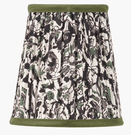Ornella 14cm Green Floral Tapered Clip Lampshade
