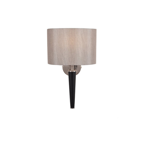 Lowry Brushed Silver & Matt Black Metal Wall Lamp