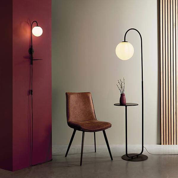 Moda Satin Black Floor Lamp