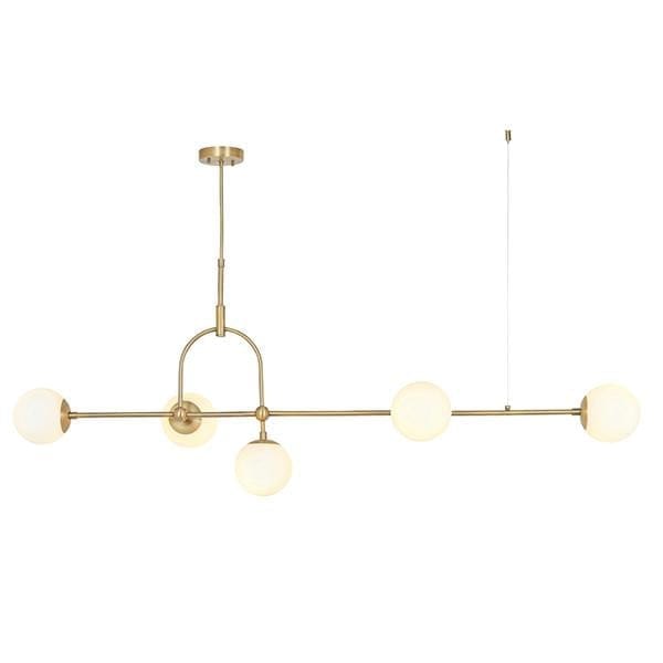 Keleti 5 Light Matt Antique Brass Pendant