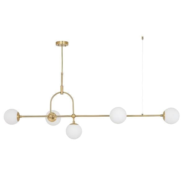 Keleti 5 Light Matt Antique Brass Pendant