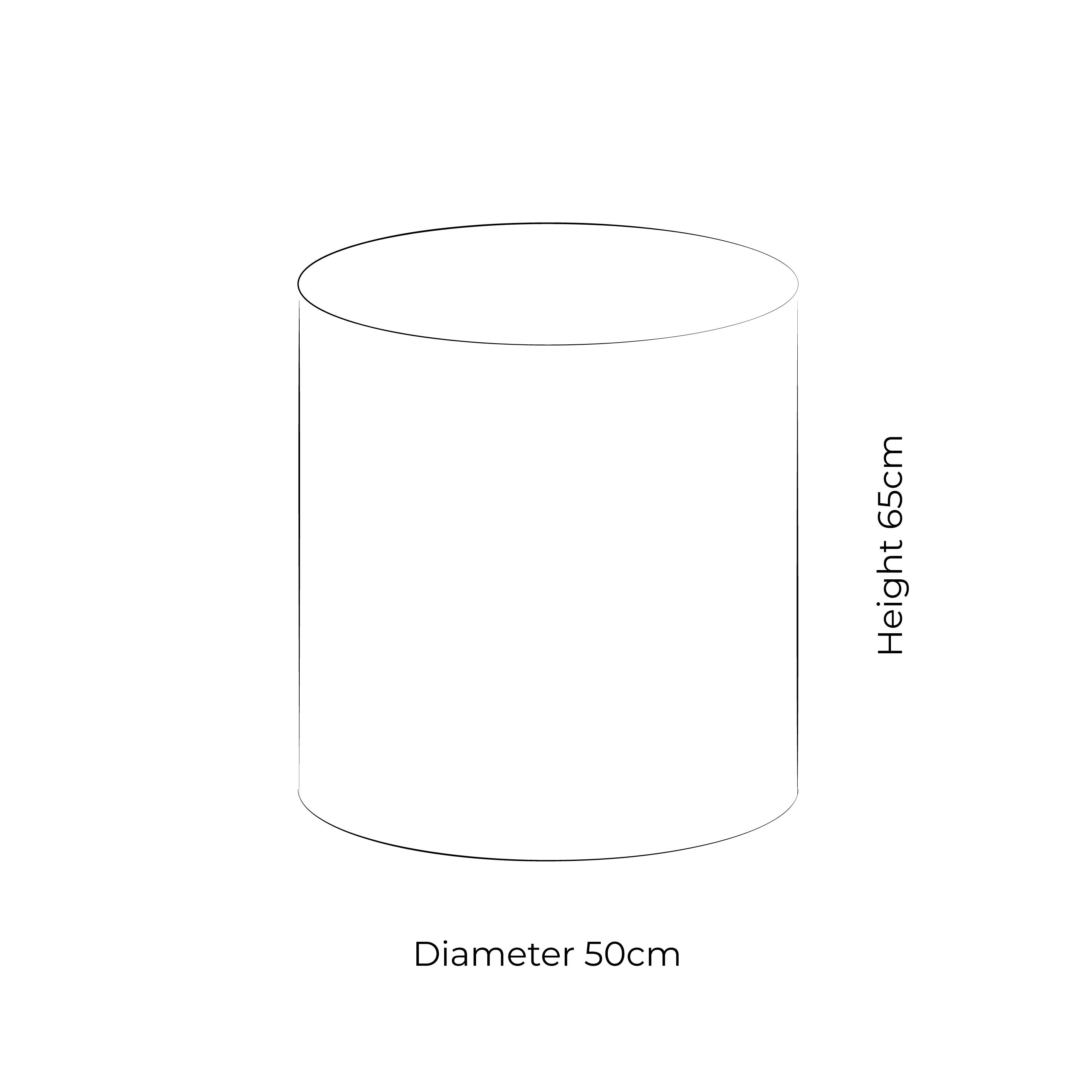 Cylinder 50cm Lampshade