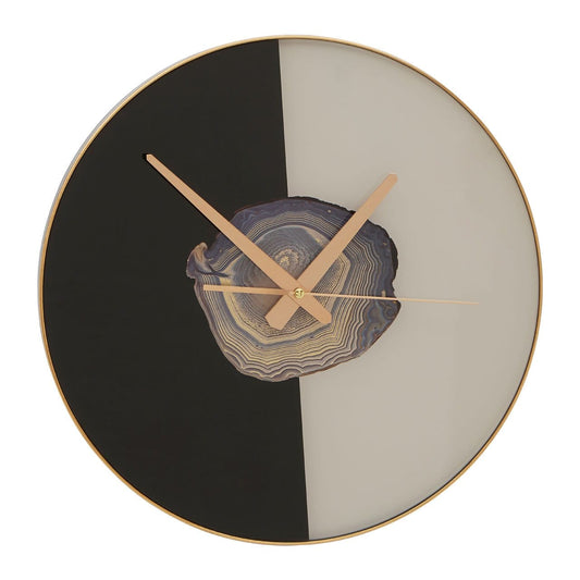 Agate Wall Clock Black/White