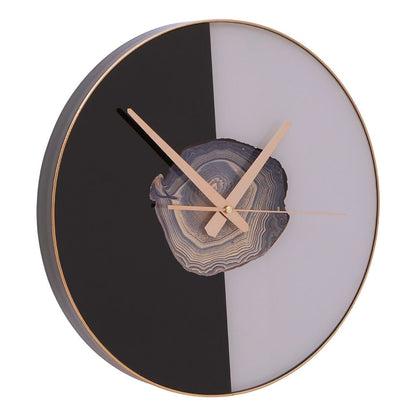 Agate Black & White Wall Clock