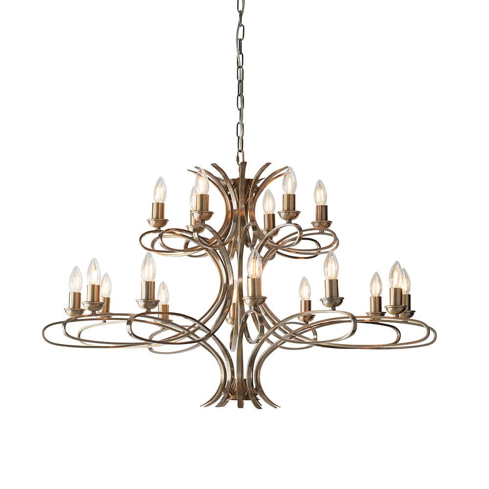 Penn Brushed Brass 18 Light Chandelier