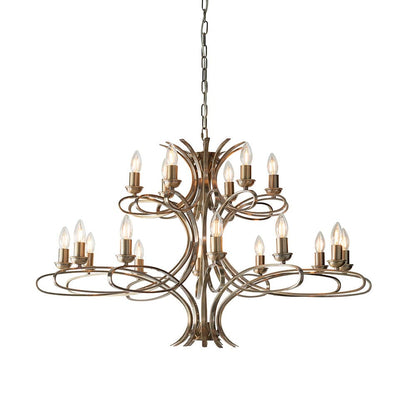 Penn Brushed Brass 18 Light Chandelier