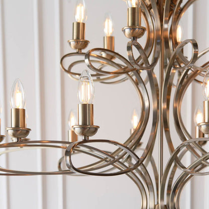 Penn Brushed Brass 18 Light Chandelier