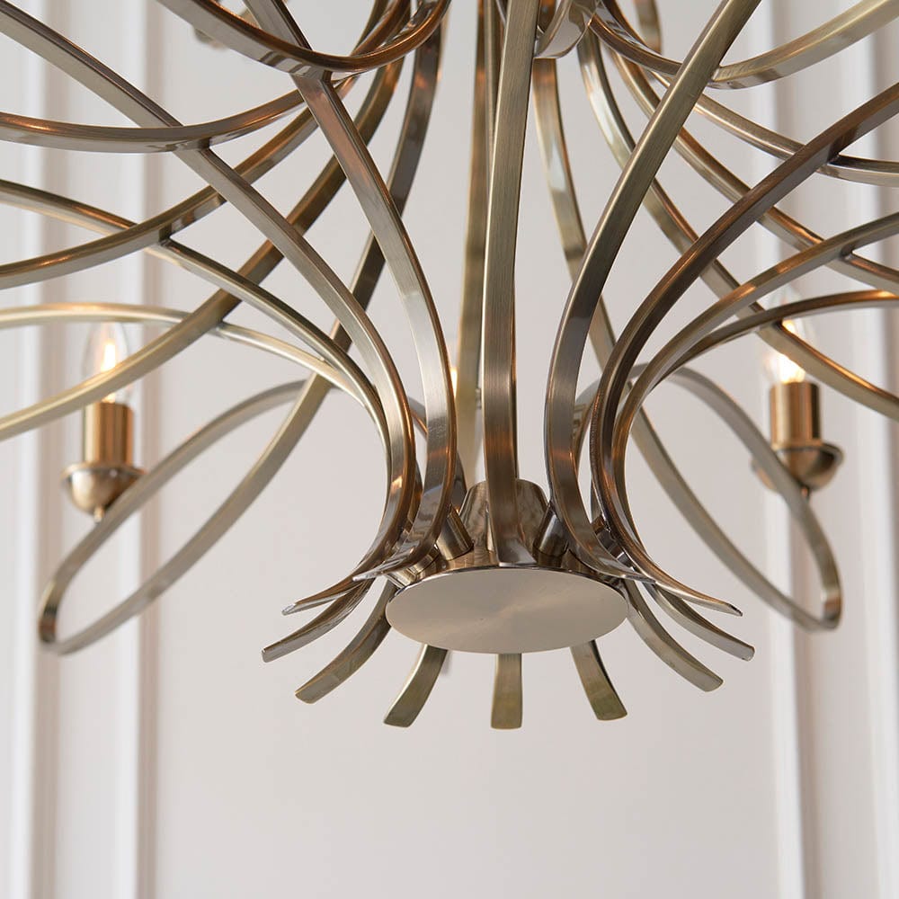 Penn Brushed Brass 18 Light Chandelier