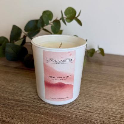 White Rose & Lily Large Glass Candle Gift Box