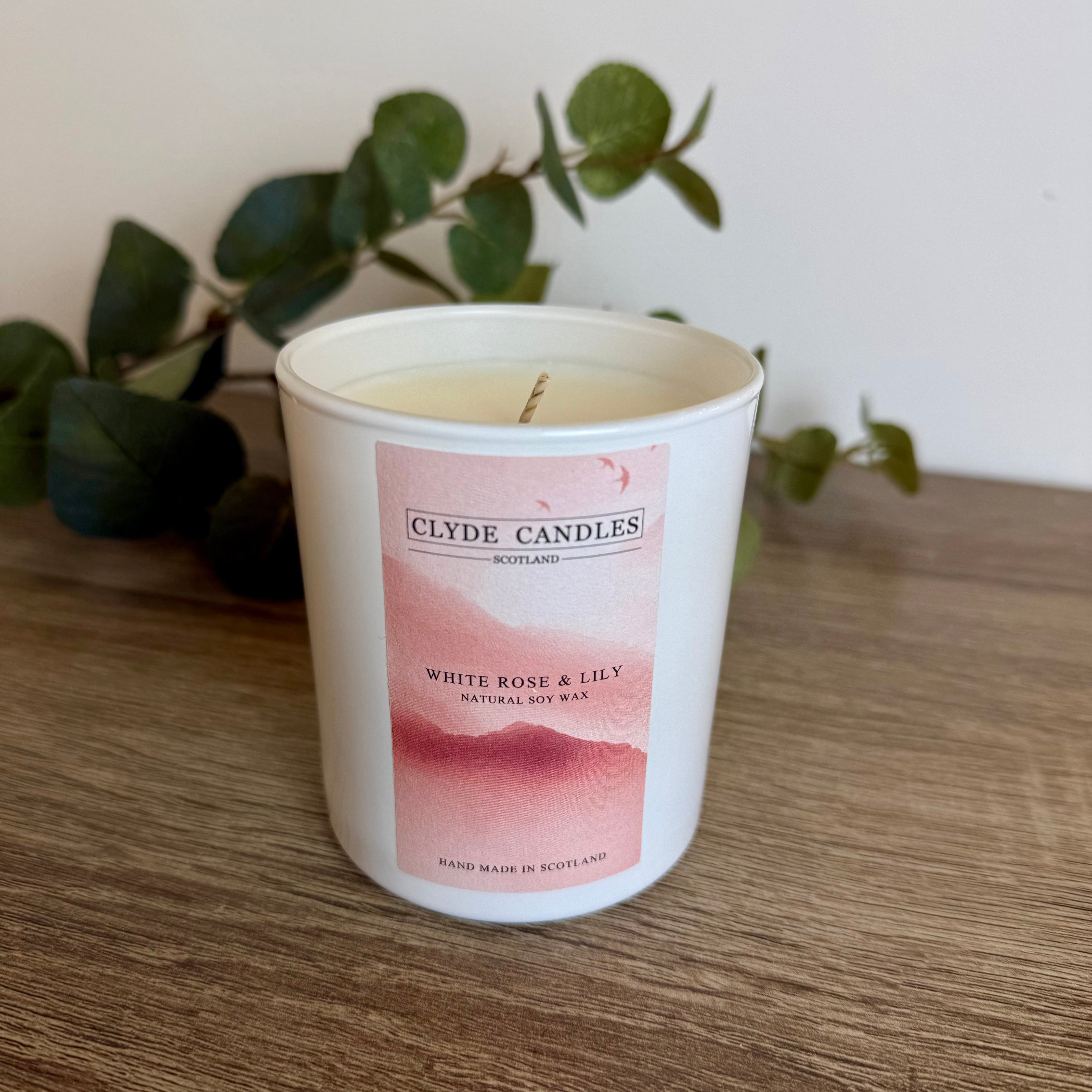 White Rose & Lily Large Glass Candle Gift Box