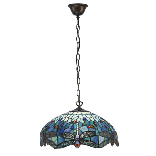 Dragonfly Blue Medium 3Lt Pendant