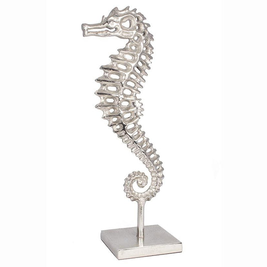 Raw Aluminium & Nickel Sea Horse Decoration