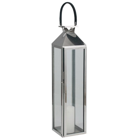 Shiny Nickel & Glass Medium Lantern