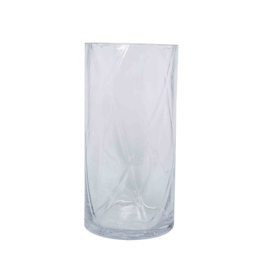 Clear Glass Round Optic Vase Small