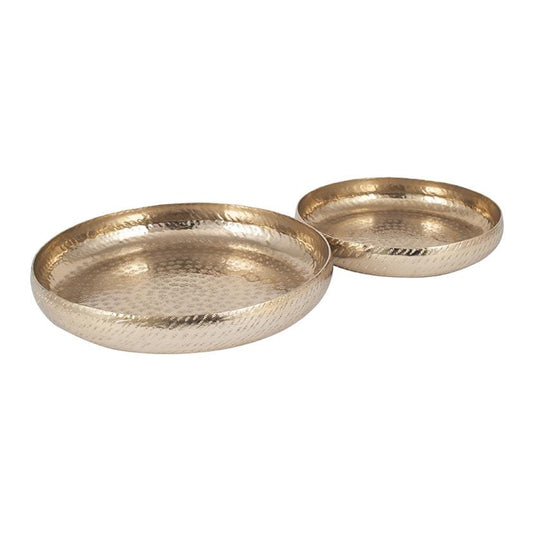 Gold Hammered Metal Bowls Set of 2