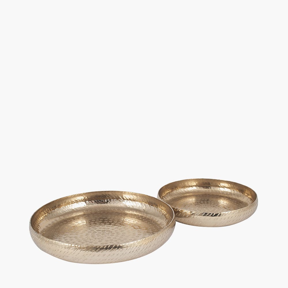 Gold Hammered Metal Bowls Set of 2