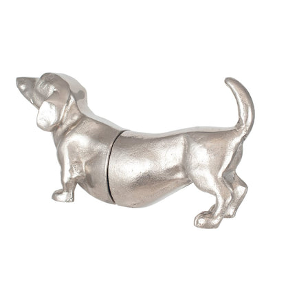 Silver Metal Sausage Dog Book Ends