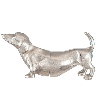 Silver Metal Sausage Dog Book Ends