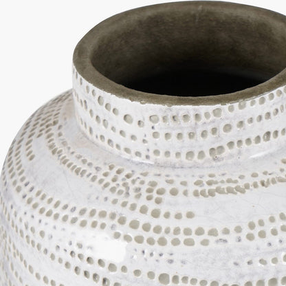 White Dotty Stoneware Vase