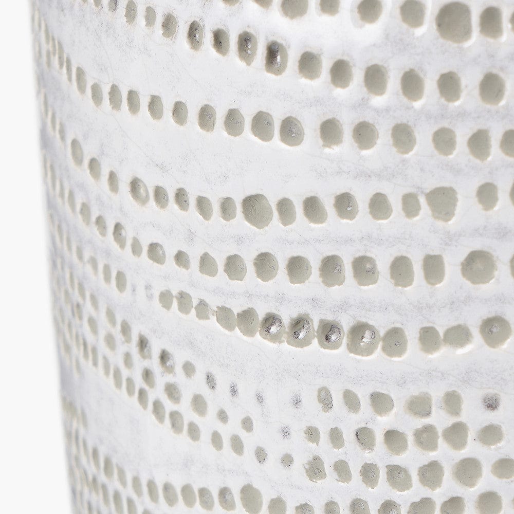 White Dotty Stoneware Vase