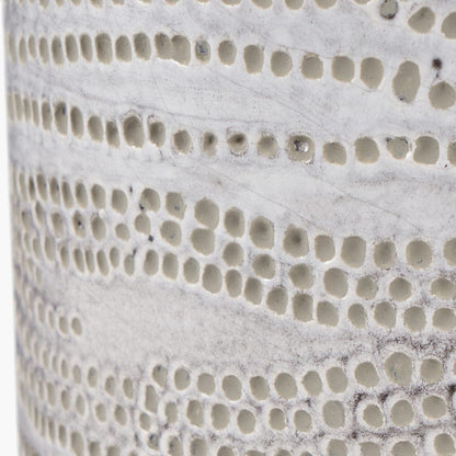 Alina White Dot Design Stoneware Vase