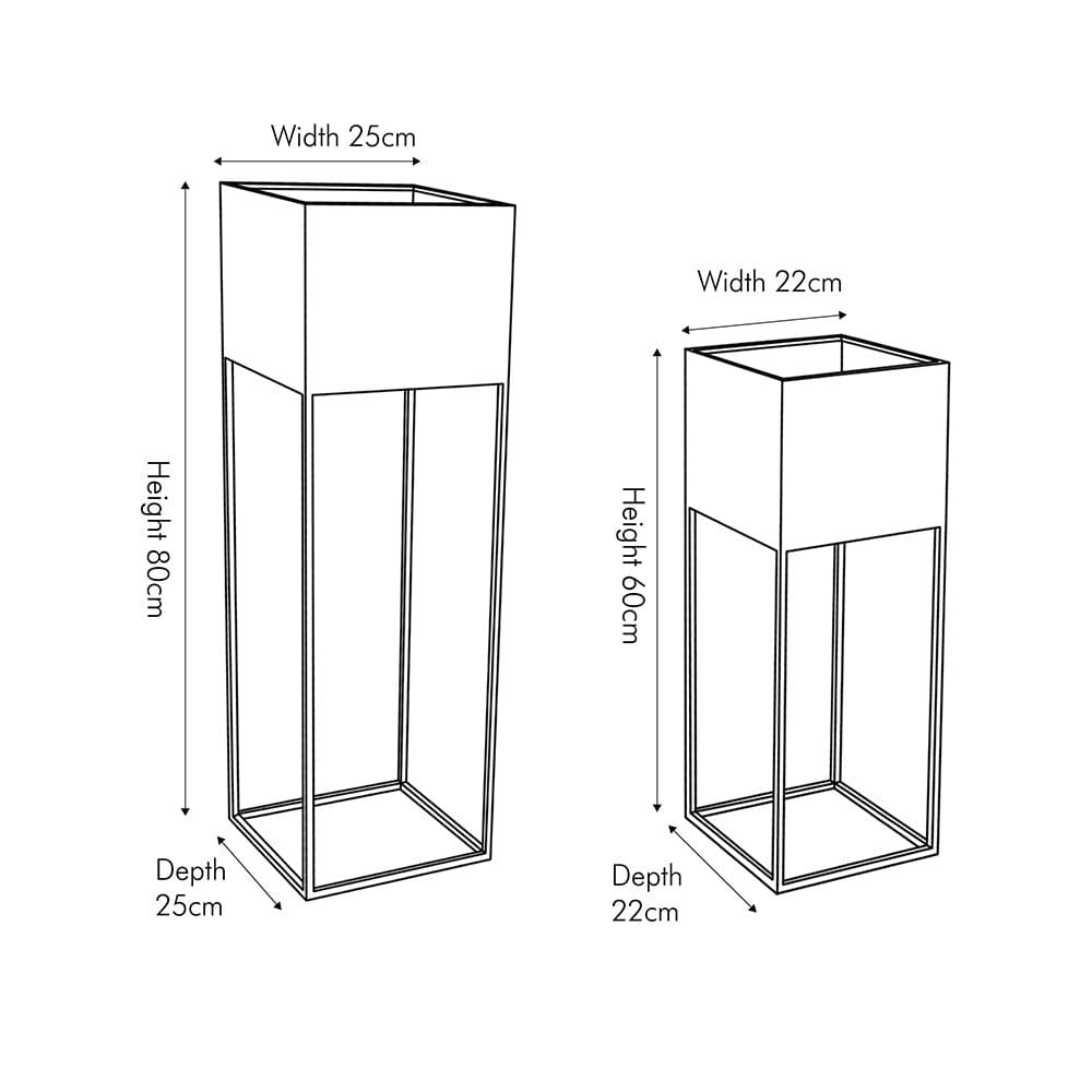 Box Graphite Planter Set