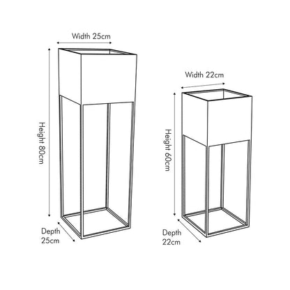 Box Graphite Planter Set