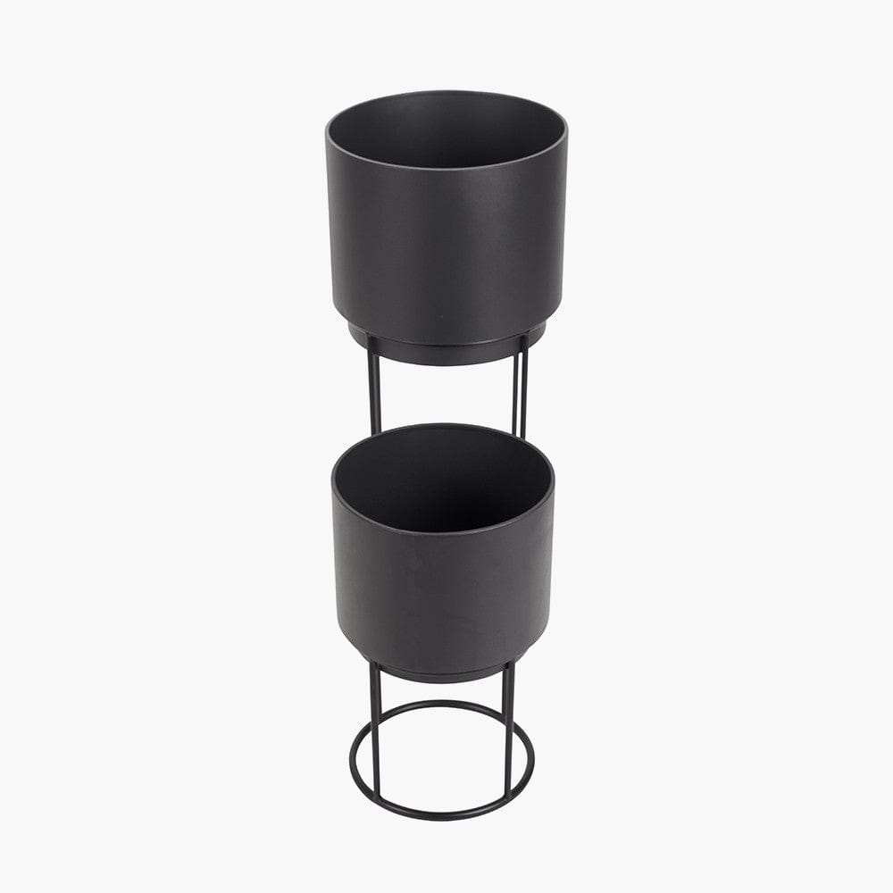 Graphite Set of 2 Circular Planters