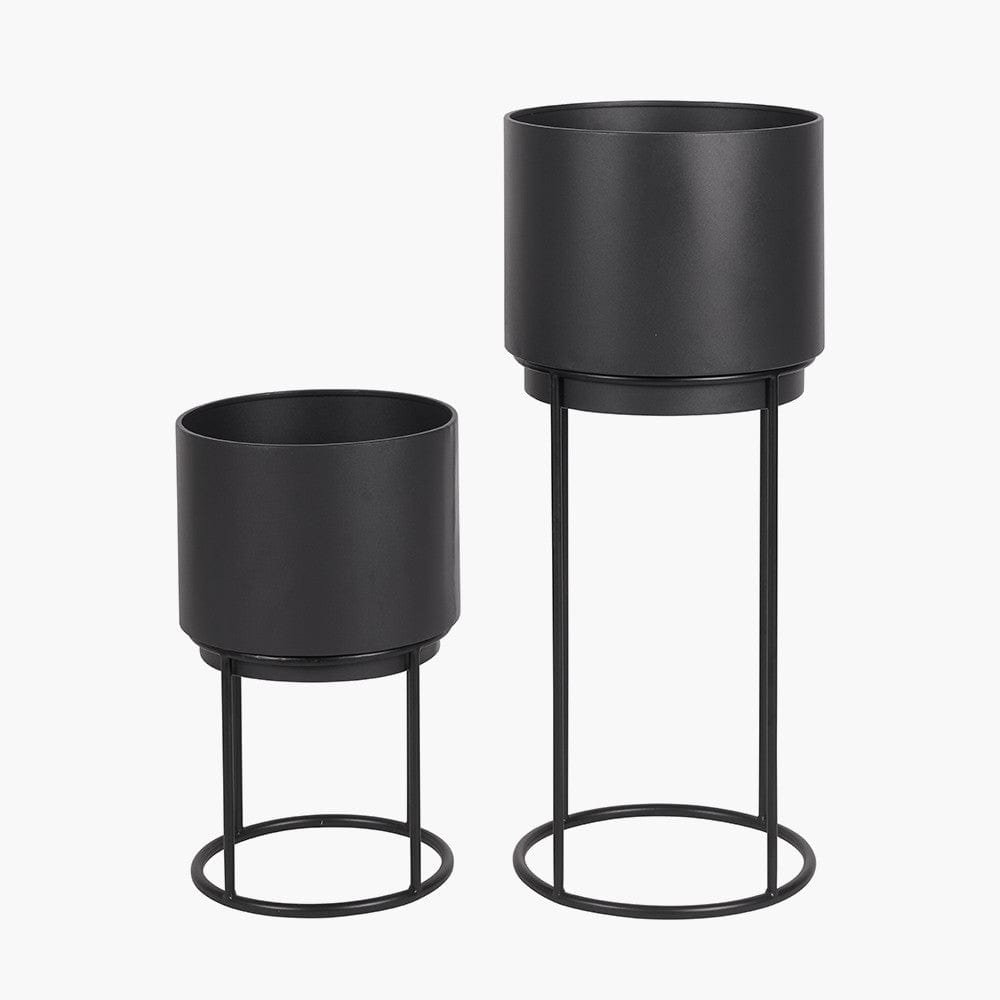 Graphite Set of 2 Circular Planters