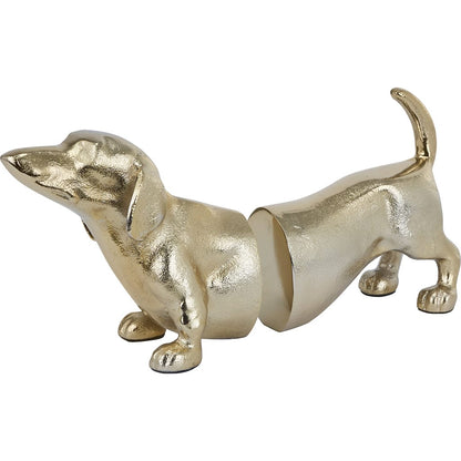 Shiny Gold Sausage Dog Book Ends