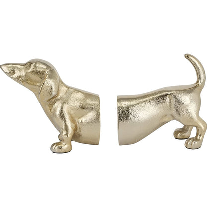 Shiny Gold Sausage Dog Book Ends