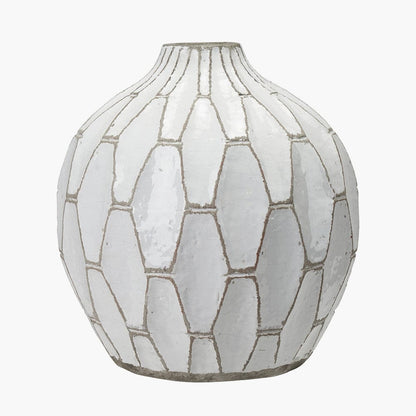 Stoneware Geometric Vase