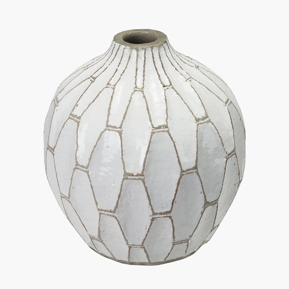 Stoneware Geometric Vase