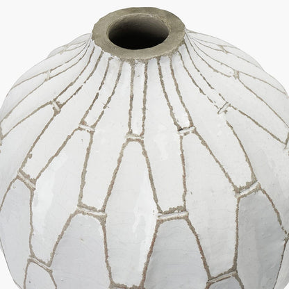 Stoneware Geometric Vase