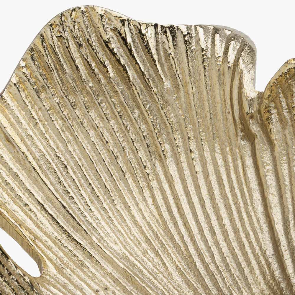 Gold Metal Gingko Leaf Trinket Bowl