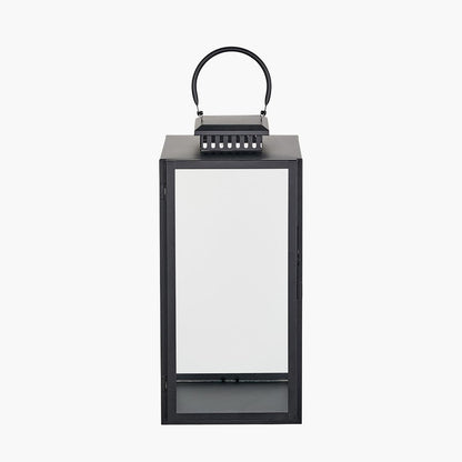 Black Stainless Steel & Glass Large Rectangular Lantern