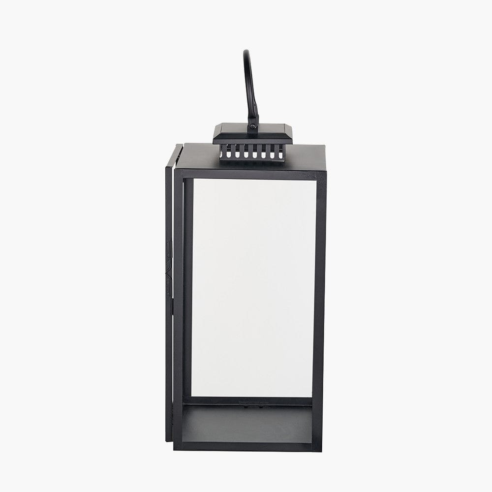 Black Stainless Steel & Glass Large Rectangular Lantern