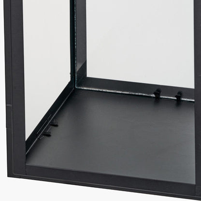 Black Stainless Steel & Glass Large Rectangular Lantern