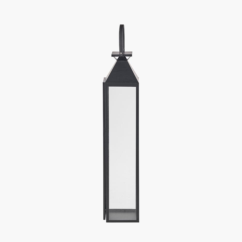 Black Stainless Steel & Glass Large Tall Lantern