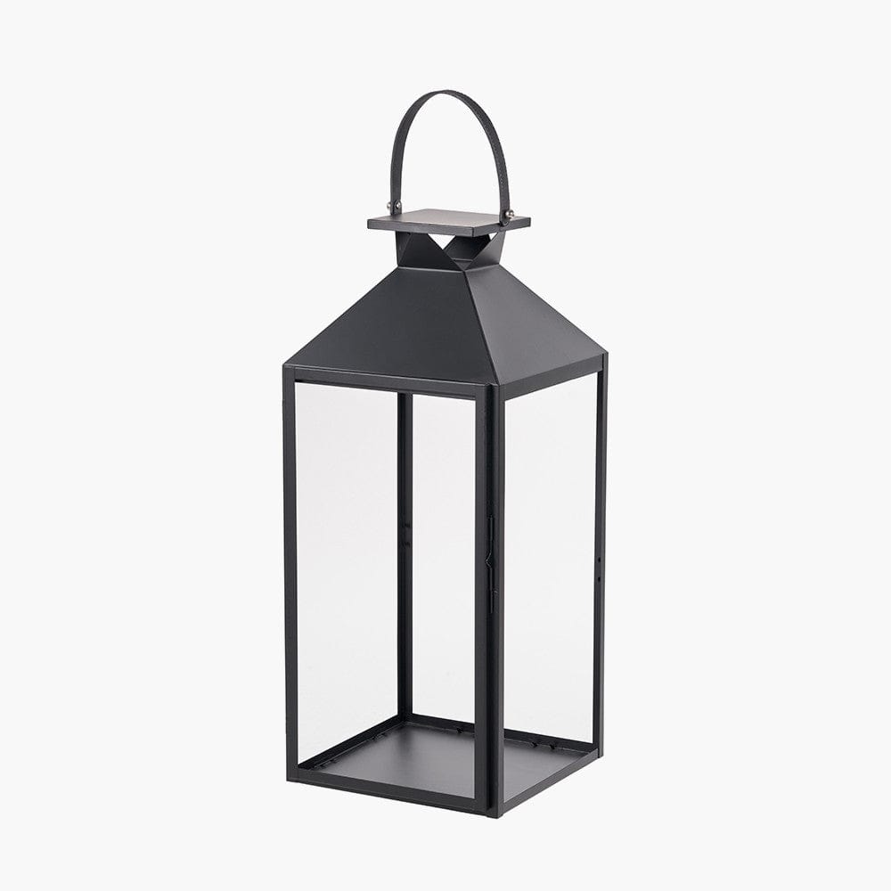 Black Stainless Steel & Glass Large Lantern