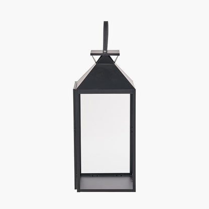 Black Stainless Steel & Glass Large Lantern