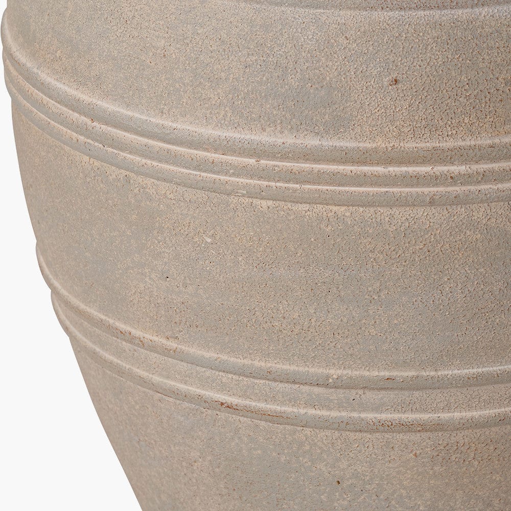 Grey Wash Small Fibrestone Decorative Vase with Handles